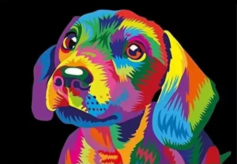 Chien-2 Pop Art - Peinture par numéros