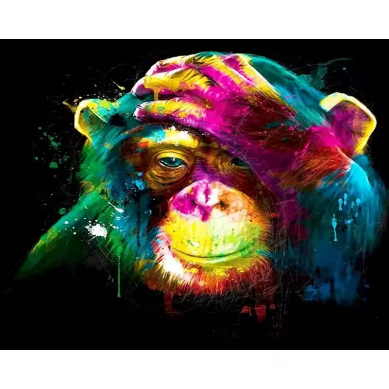Chimpazé se tenant la tête Pop Art