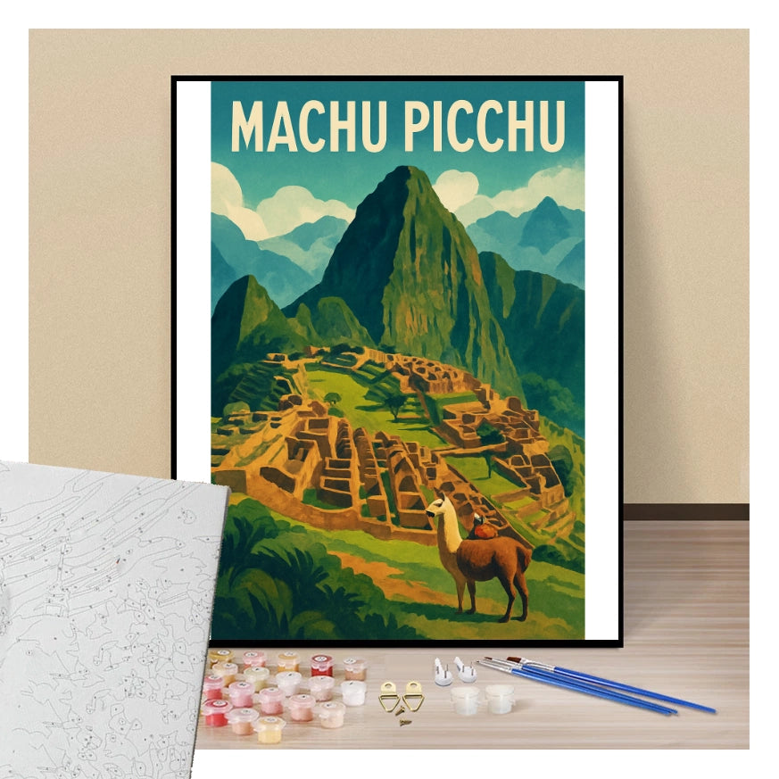 Peinture par numéros affiche Machu Picchu présentation de contenu