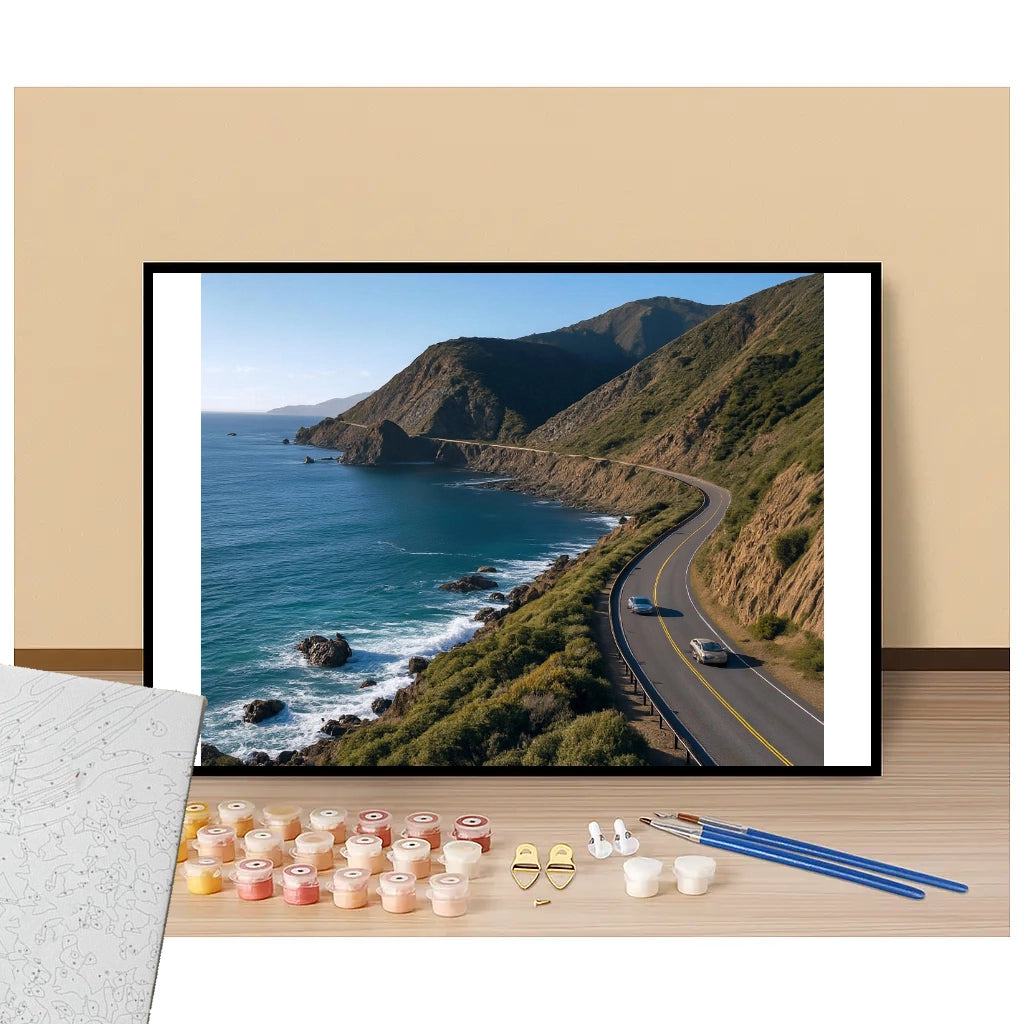 Peinture par numéros affiche Big Sur Californie présentation de contenu