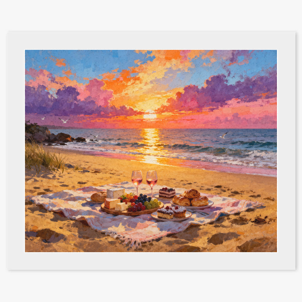 Peinture par numéros pique-nique sur la plage - Tableau