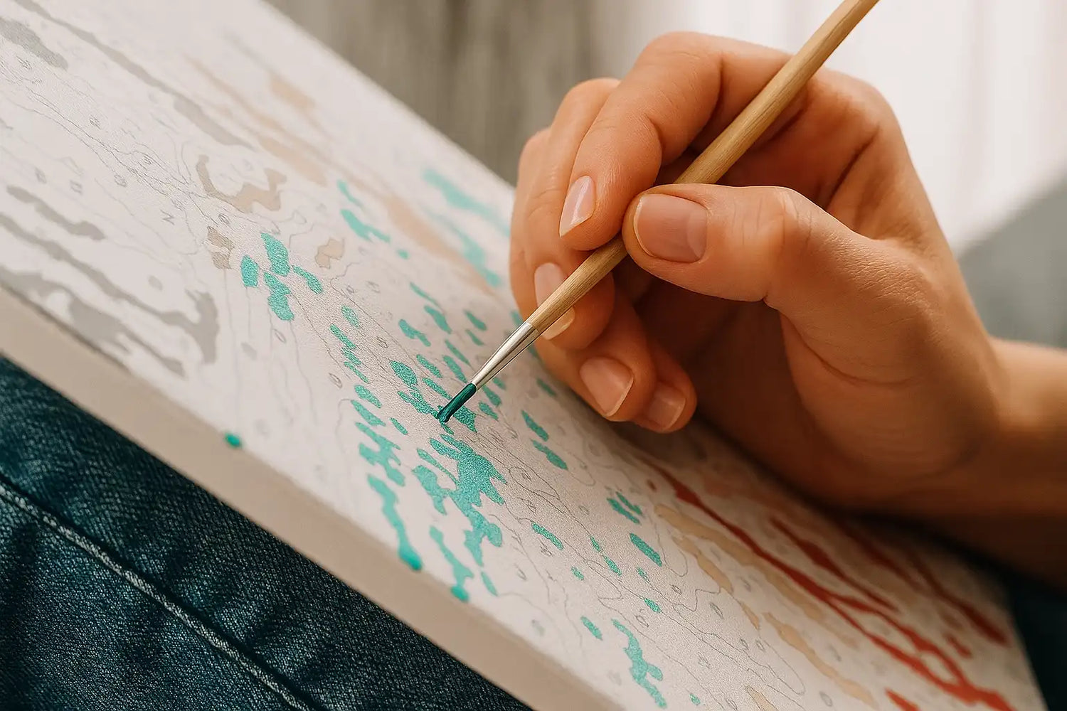 Peinture par numéros en cours de réalisation - Steloria