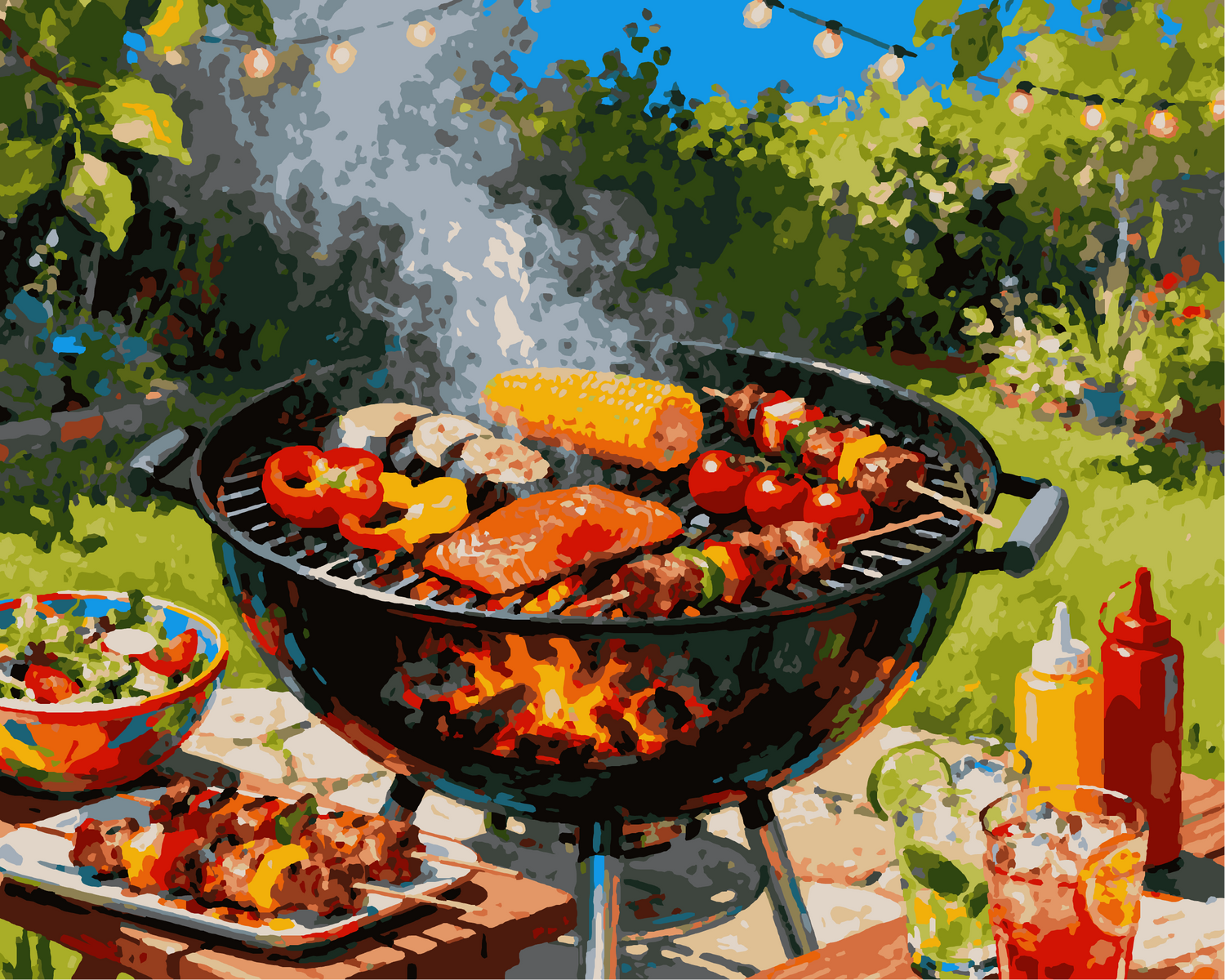Peinture par numéros barbecue estival 24 couleurs