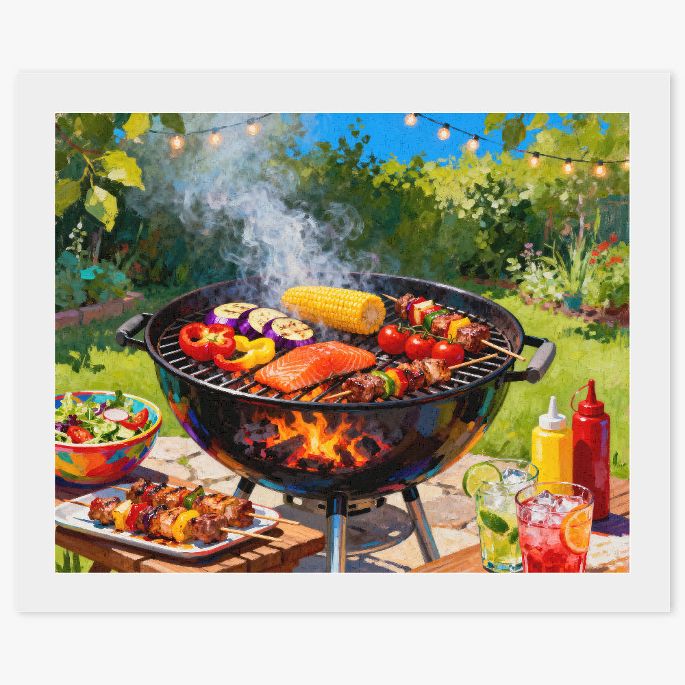 Peinture par numéros barbecue estival - Tableau