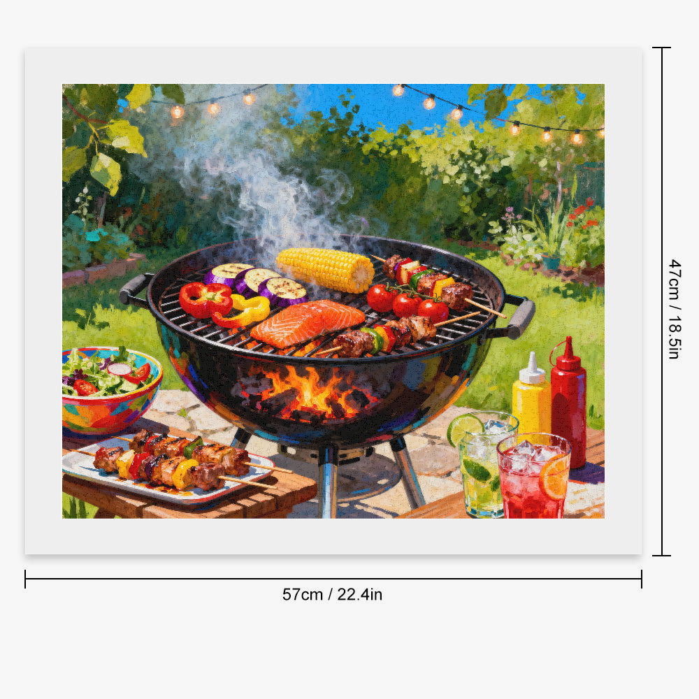 Peinture par numéros barbecue estival - Dimensions