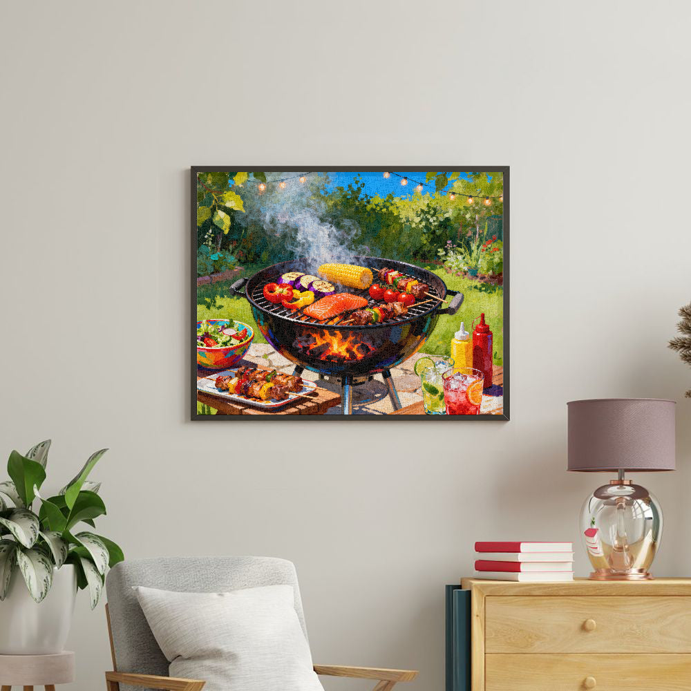 Peinture par numéros barbecue estival - Tableau mural