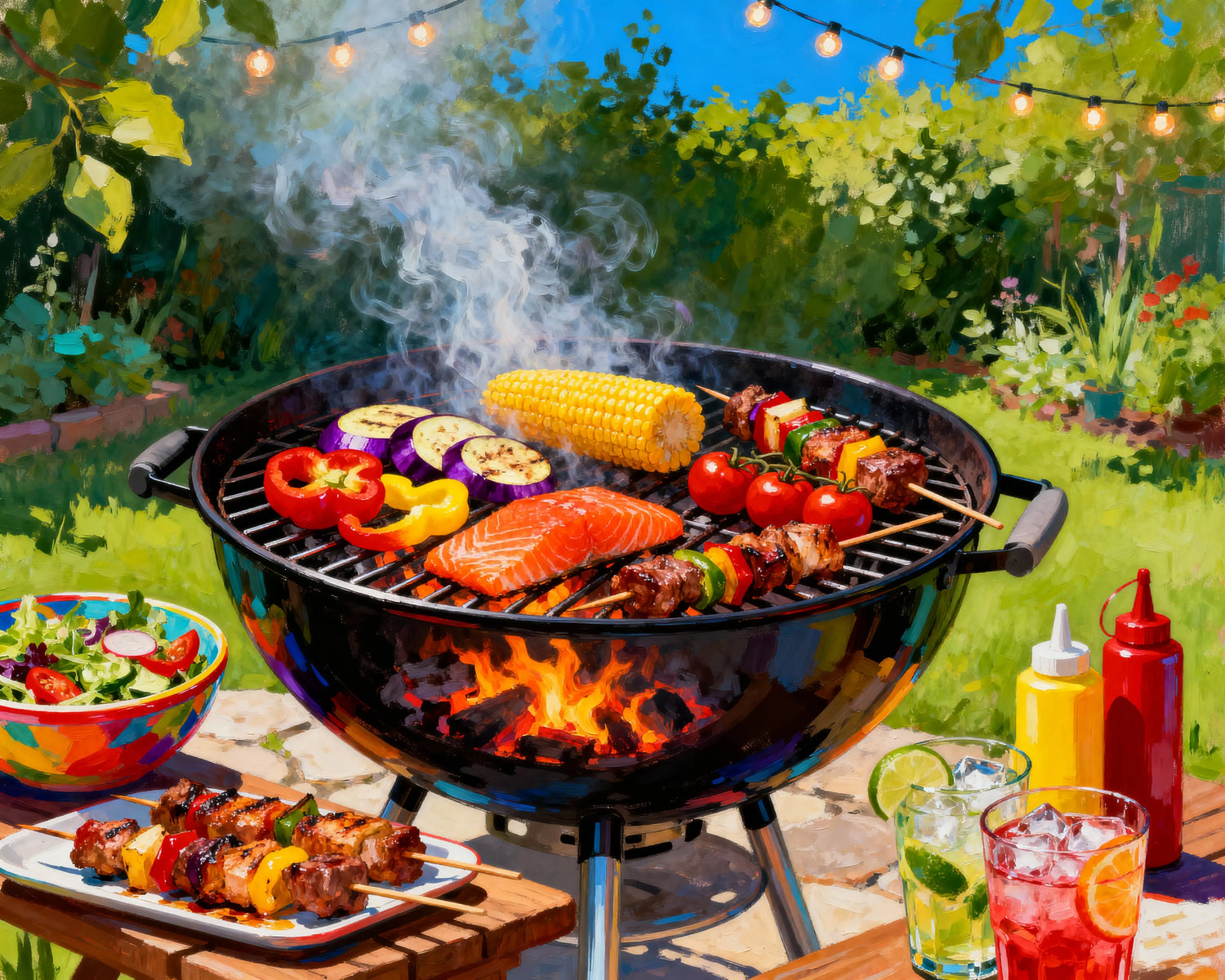 Peinture par numéros barbecue estival