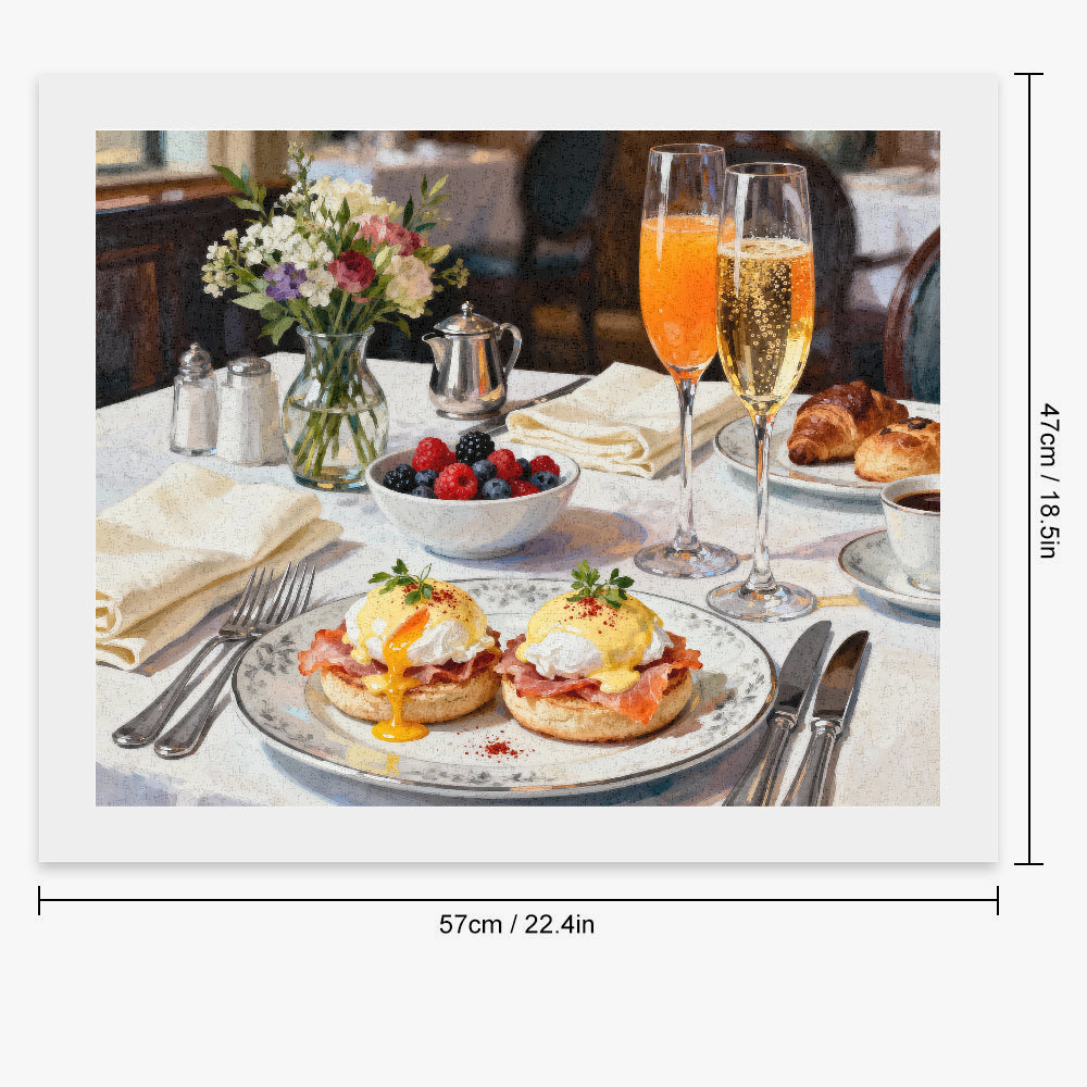 Peinture par numéros brunch et oeufs Bénédicte dimensions