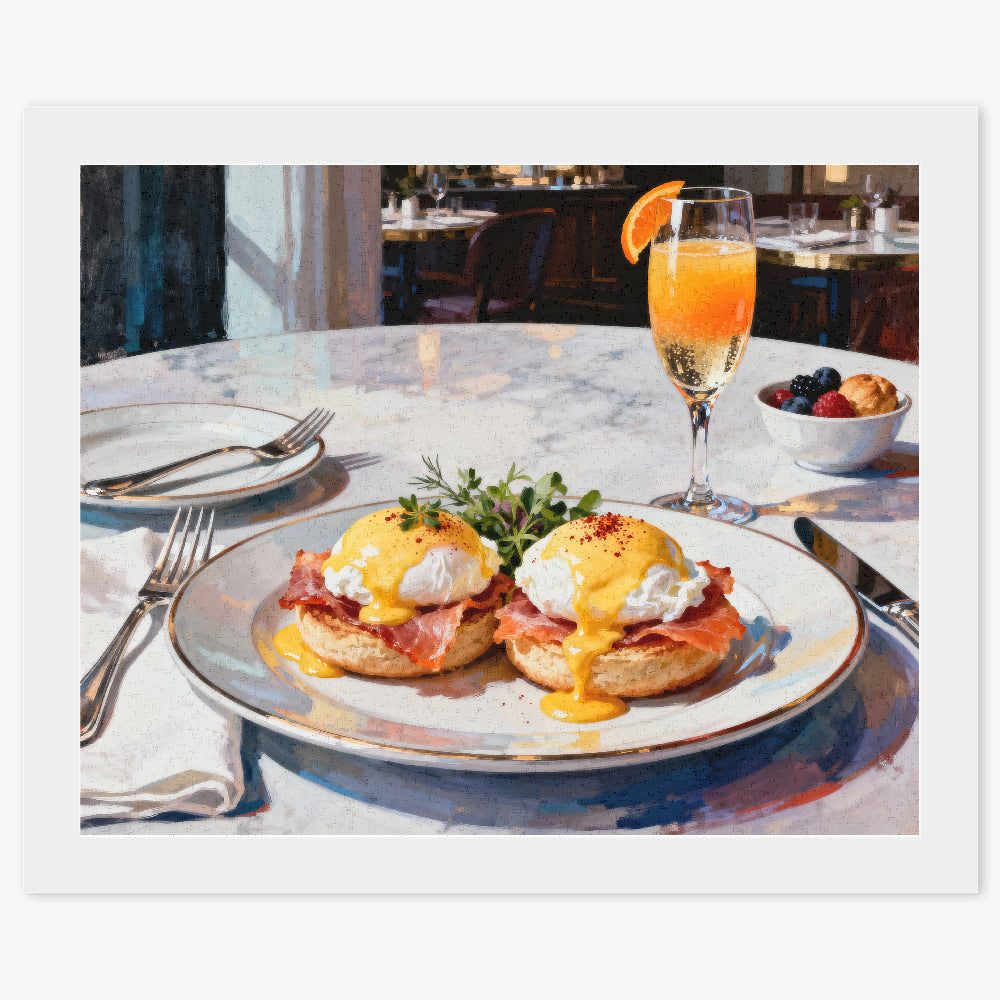 Peinture par numéros brunch avec oeufs Bénédicte - Tableau