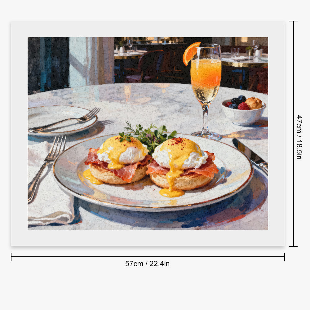 Peinture par numéros brunch avec oeufs Bénédicte - Dimensions
