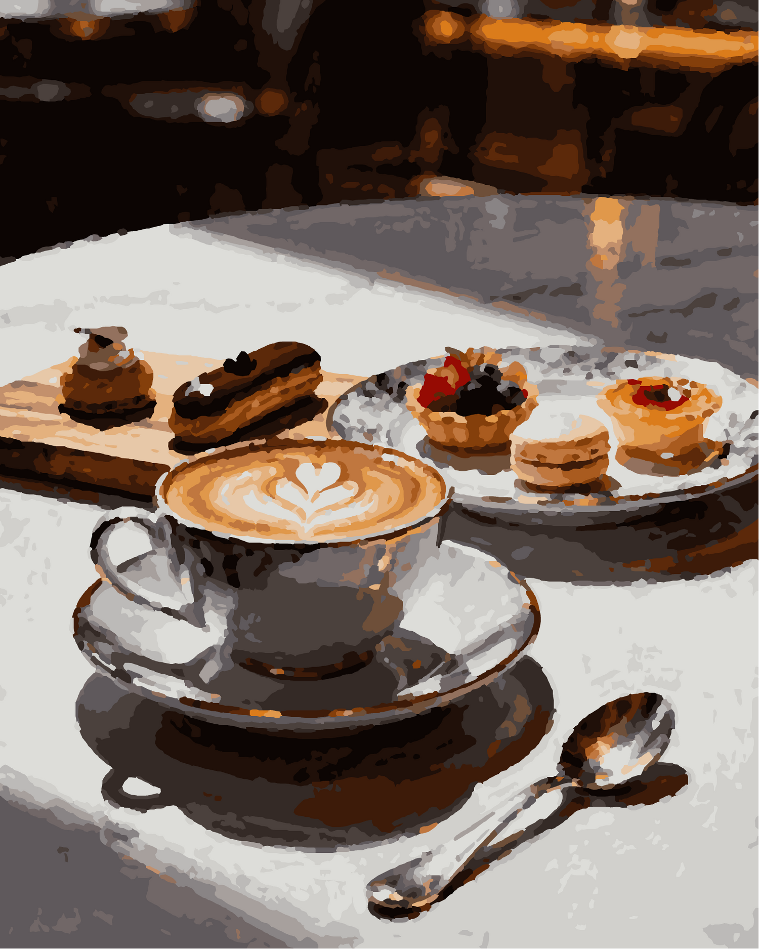 Peinture par numéros café gourmand 24 couleurs