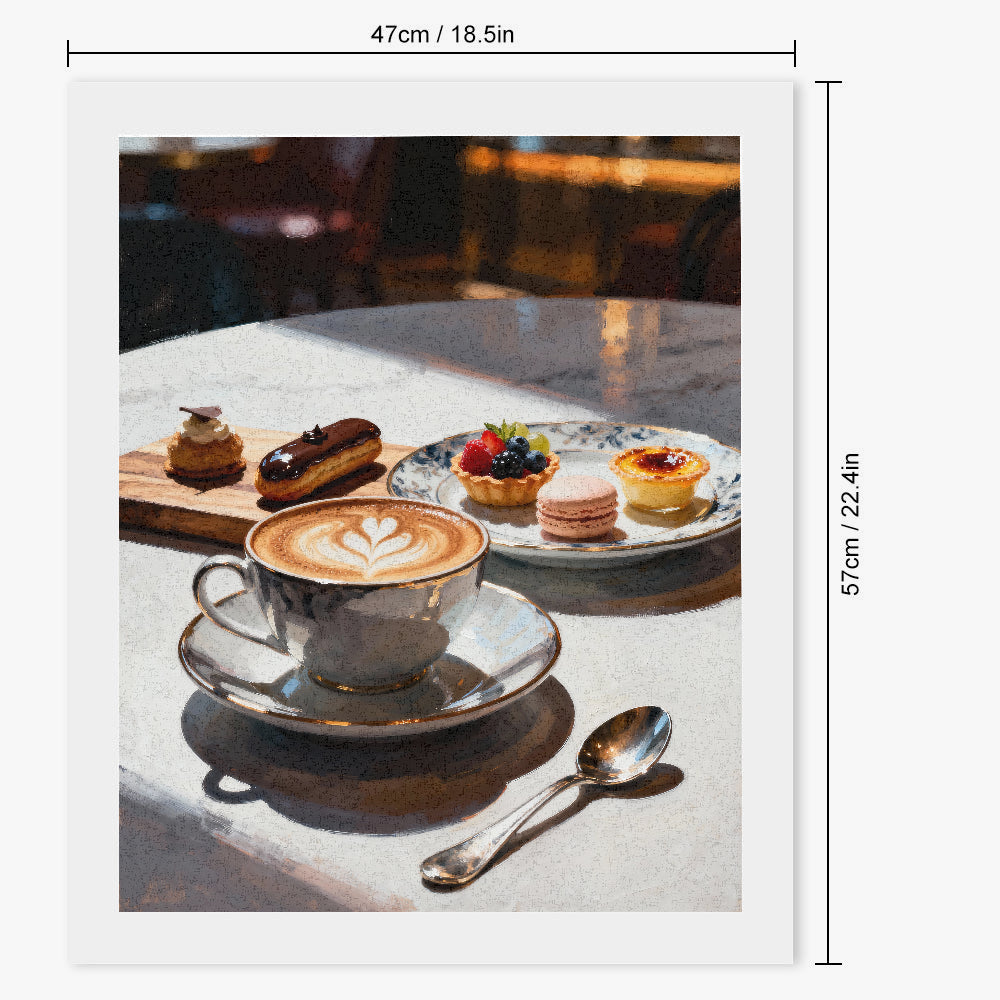 Peinture par numéros café gourmand - Dimensions
