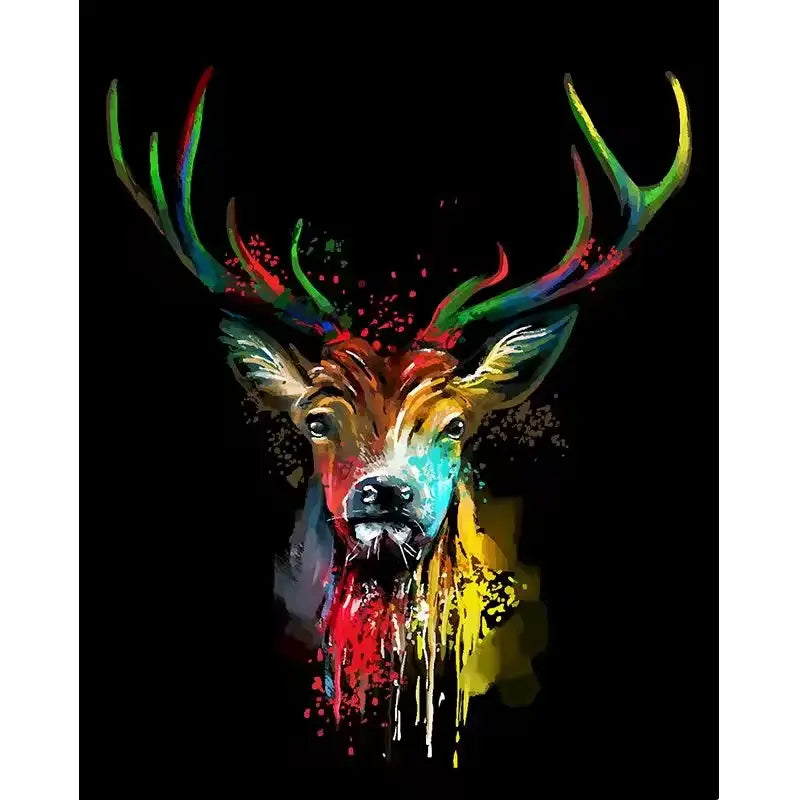 Cerf de face Pop Art