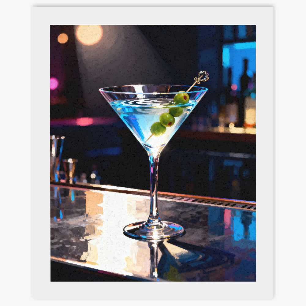 Peinture par numéros cocktail martini dans un bar lounge - Tableau