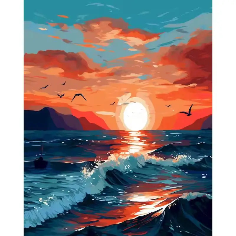 Coucher de soleil en mer