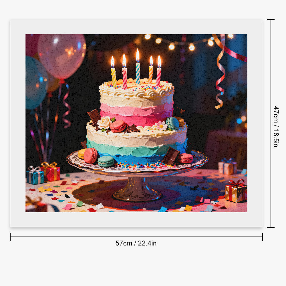 Peinture par numéros gateau d'anniversaire festif - Dimensions