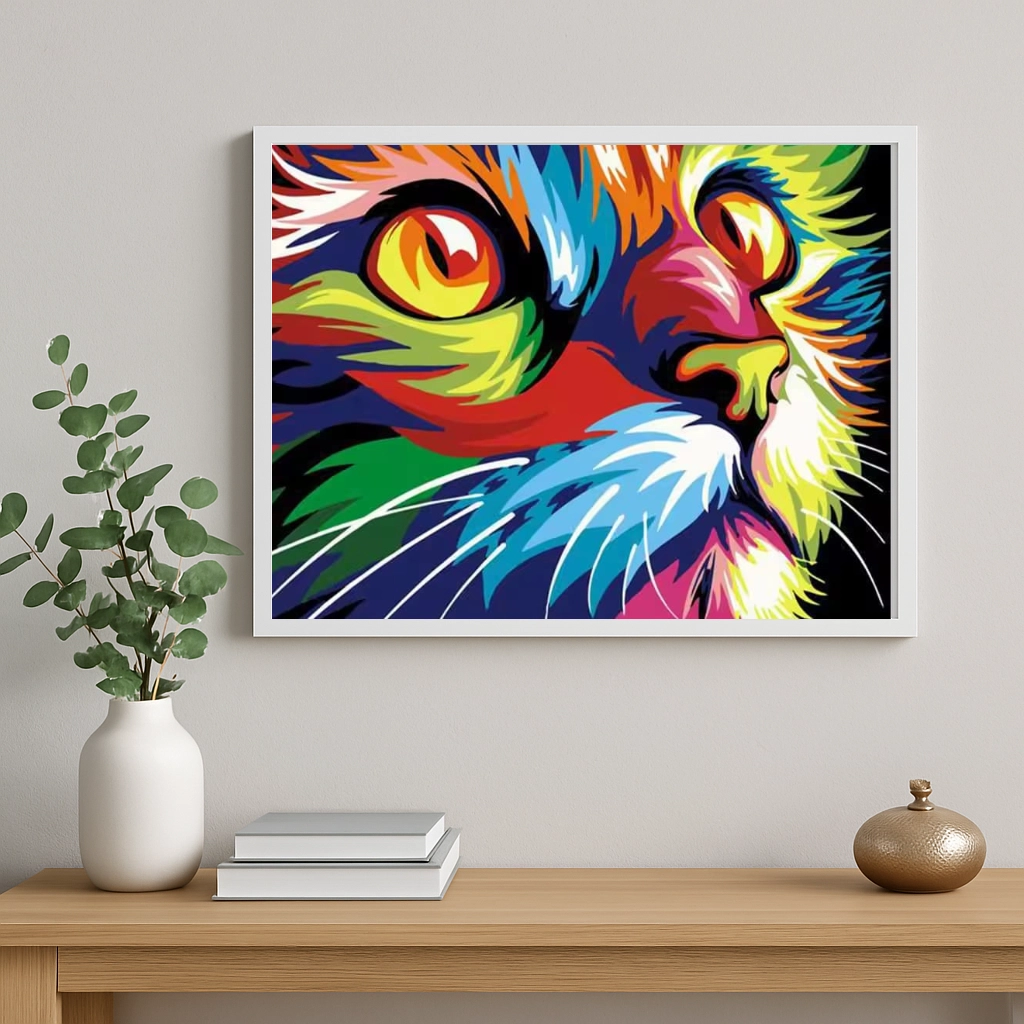 peinture par numéros Chat pop Art tableau mural