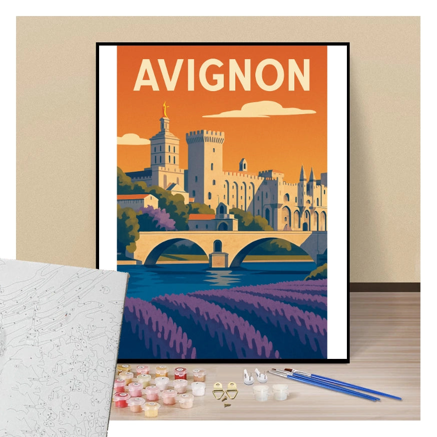 Peinture par numéros affiche Avignon présentation de contenu