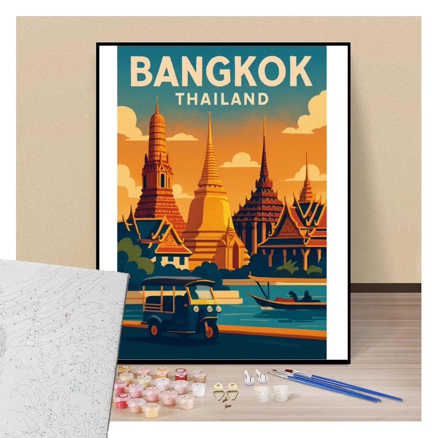 Peinture par numéros affiche Bangkok présentation du contenu