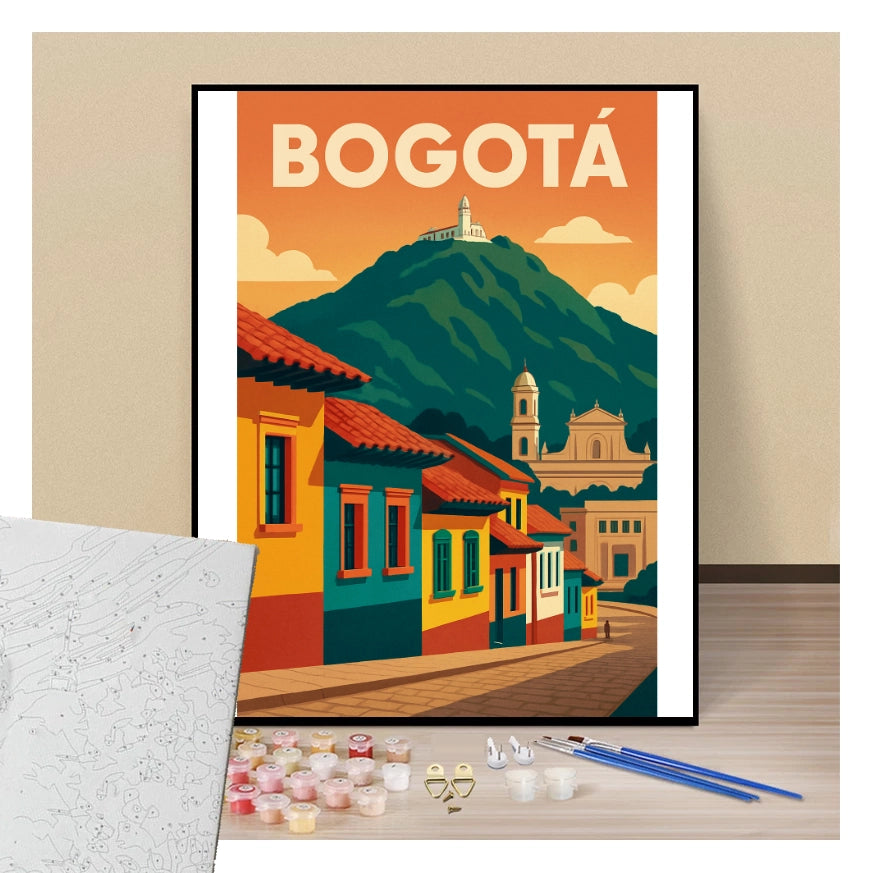 Peinture par numéros affiche Bogota présentation du contenu