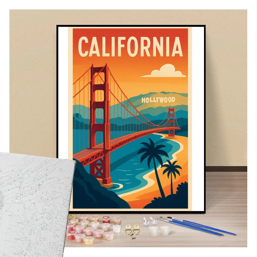 Peinture par numéros affiche Californie présentation de contenu
