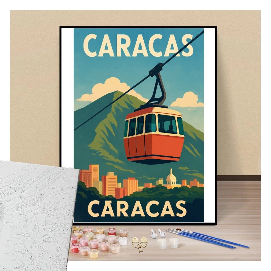 Peinture par numéros affiche caracas présentation de contenu