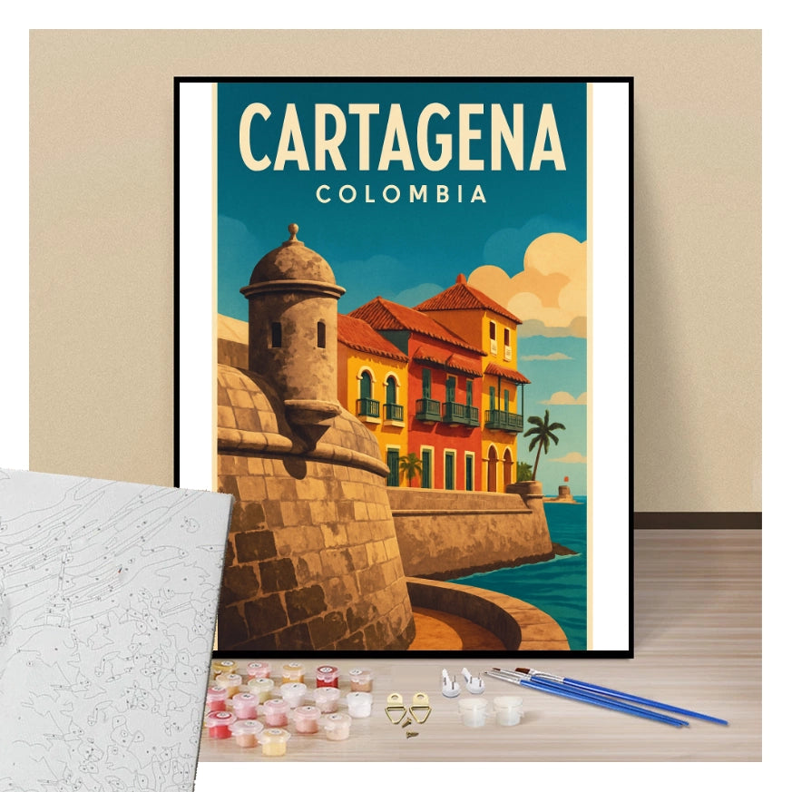 Peinture par numéros affiche Cartagene présentation de contenu