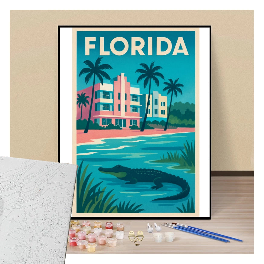 Peinture par numéros affiche Floride présentation de contenu