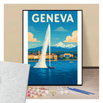 Peinture par numéros affiche Genève présentation de contenu