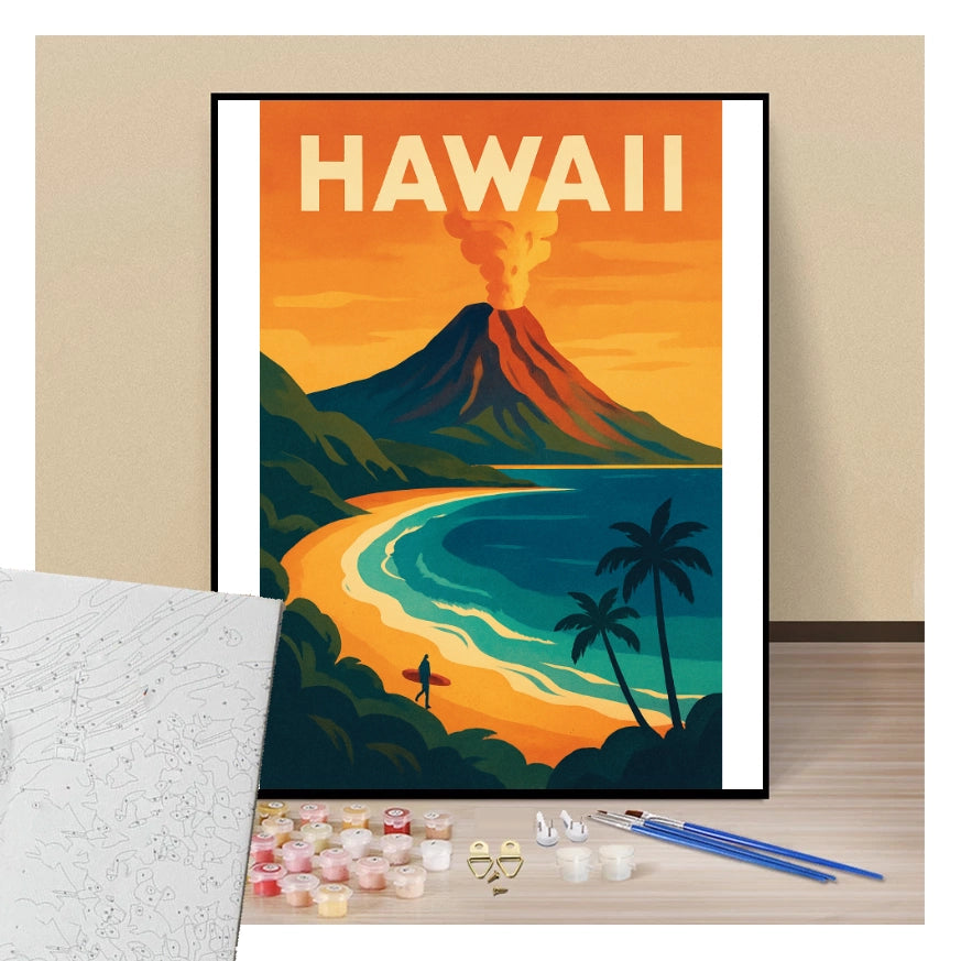 Peinture par numéros affiche Hawaii présentation de contenu