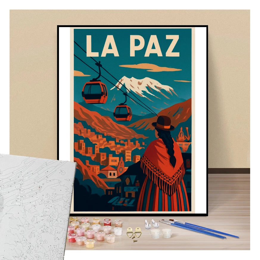Peinture par numéros affiche La Paz présentation de contenu