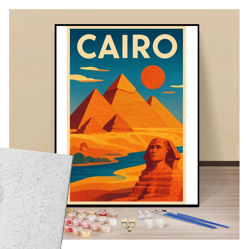 Peinture par numéros affiche Le Caire présentation du contenu