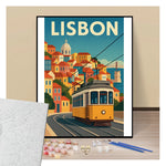 Peinture par numéros affiche Lisbonne présentation de contenu