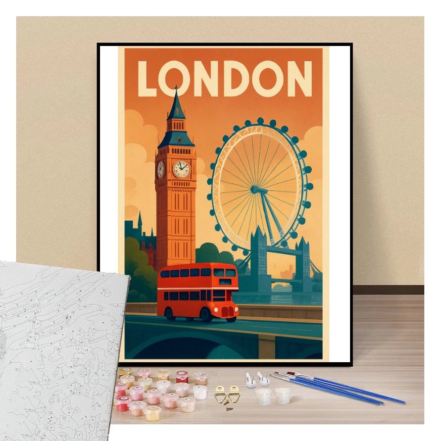 Peinture par numéros affiche Londres présentation du contenu