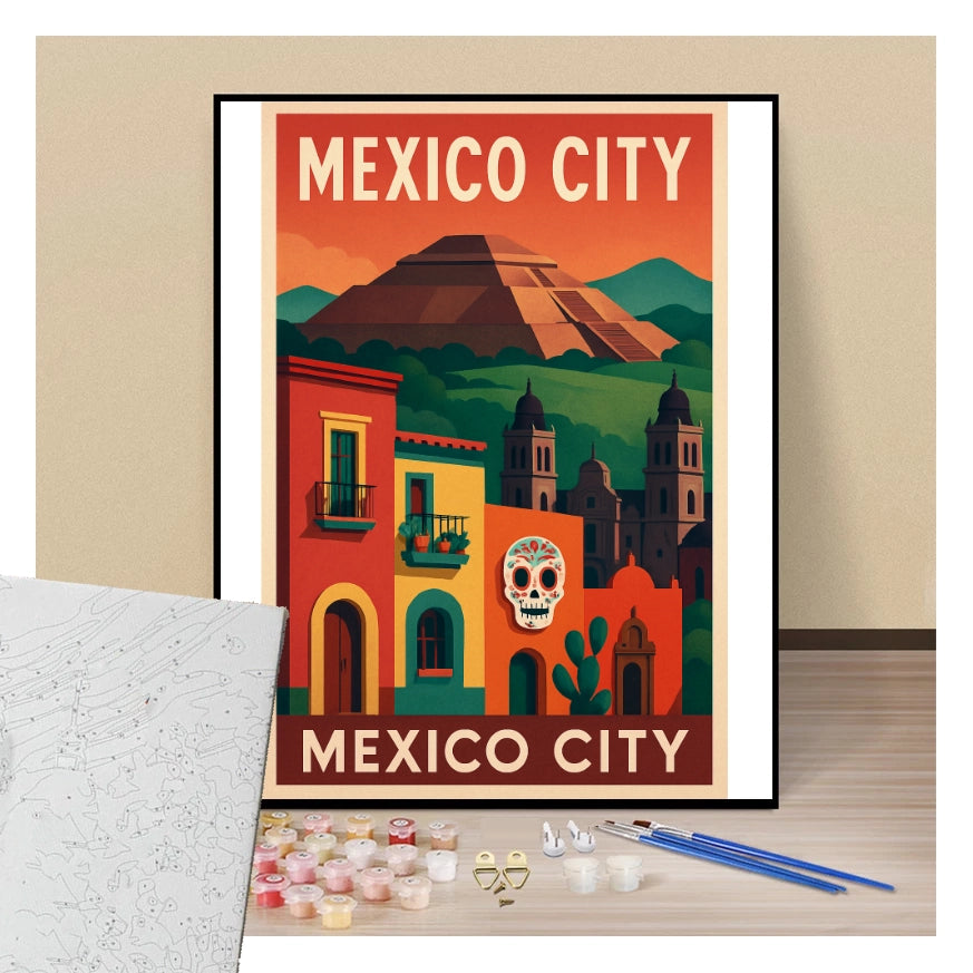 Peinture par numéros affiche Mexico City présentation de contenu