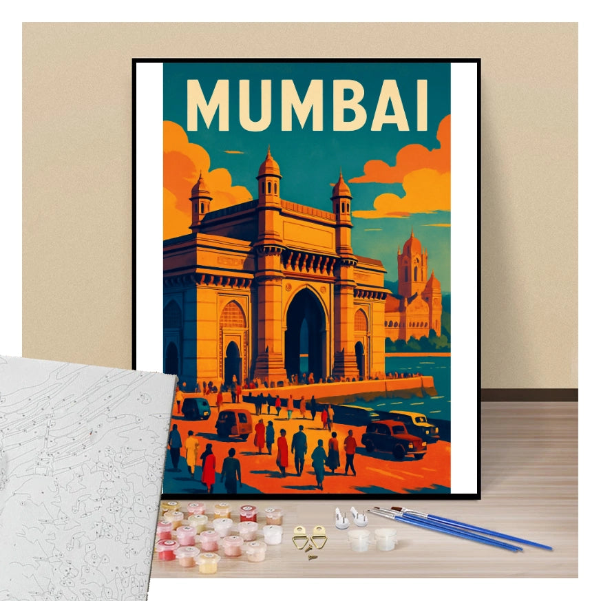 Peinture par numéros affiche Mumbai présentation du contenu