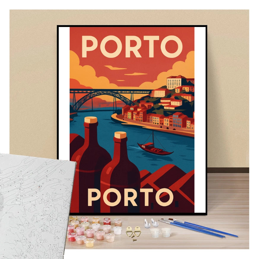 Peinture par numéros affiche Porto présentation de contenu