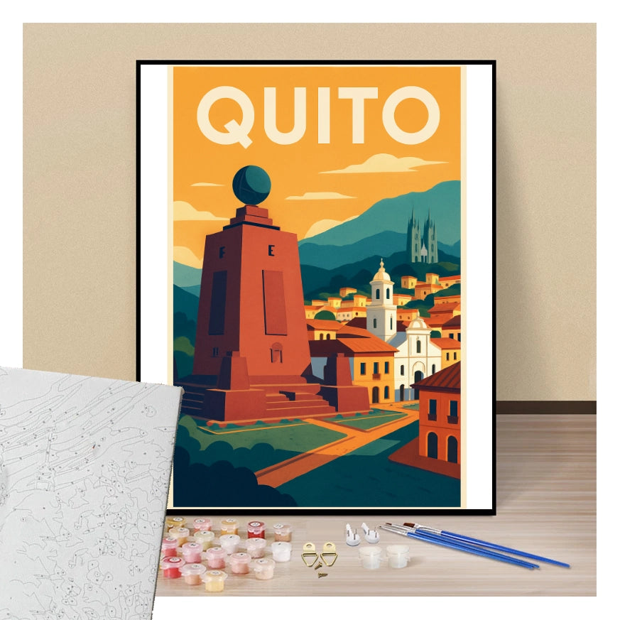 Peinture par numéros affiche Quito présentation de contenu