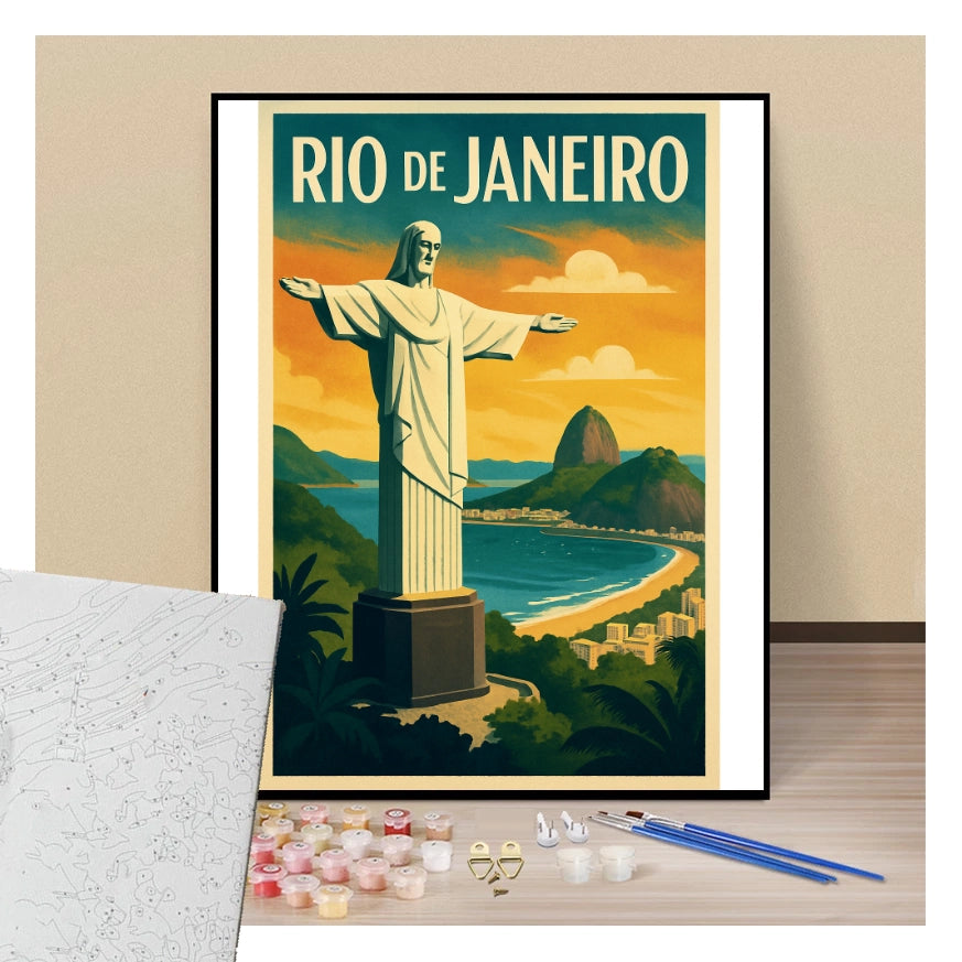 Peinture par numéros affiche Rio de Janeiro présentation du contenu