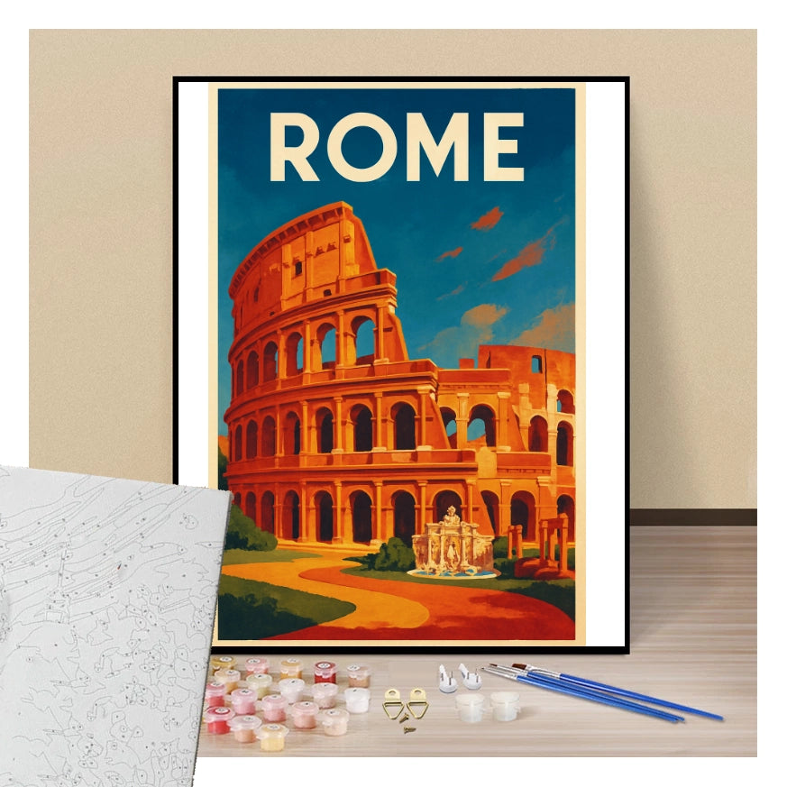 Peinture par numéros affiche Rome présentation du contenu