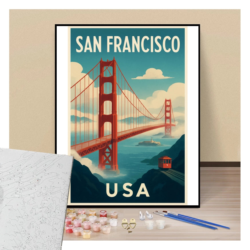 Peinture par numéros affiche San Francisco présentation du contenu