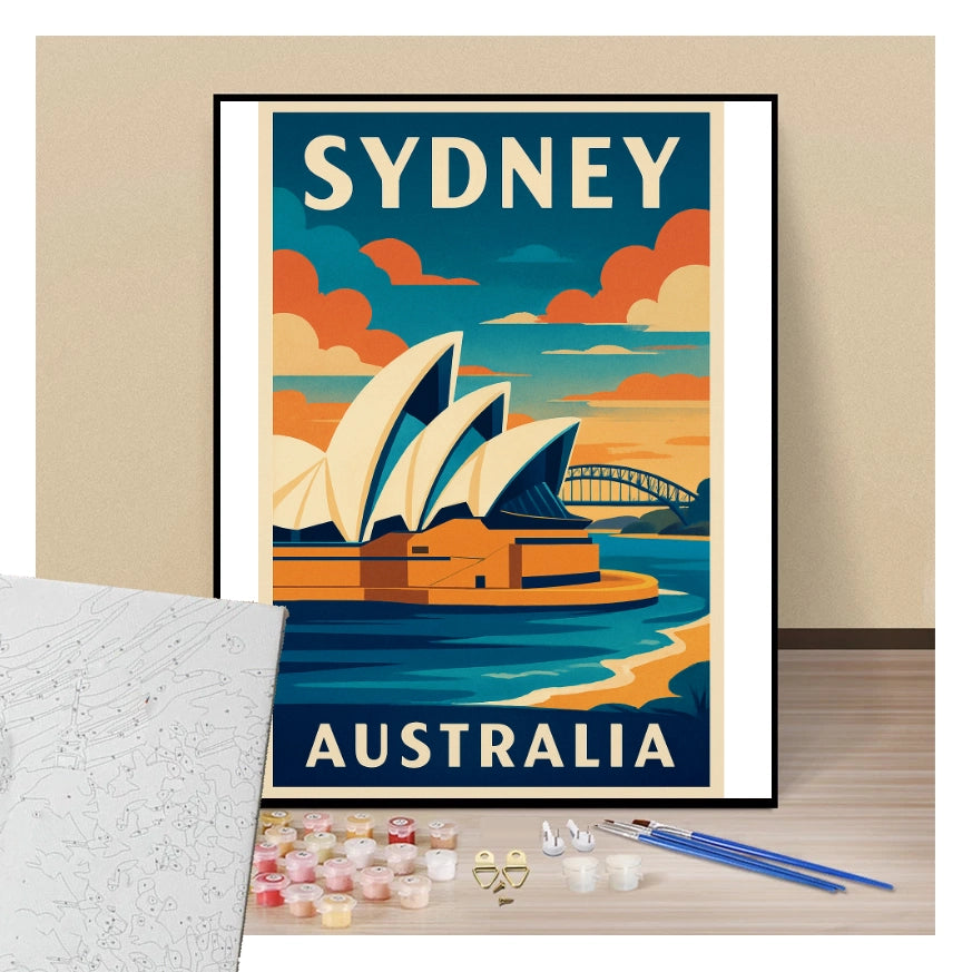 Peinture par numéros affiche Sydney présentation du contenu