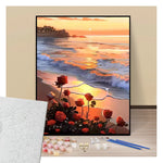 Roses du crépuscule sur la plage