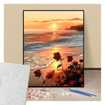 Bouquet de roses sur la plage