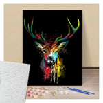 Cerf de face Pop Art