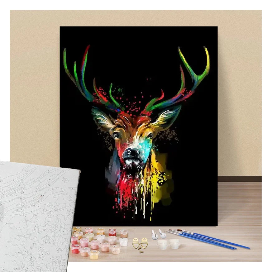 Cerf de face Pop Art