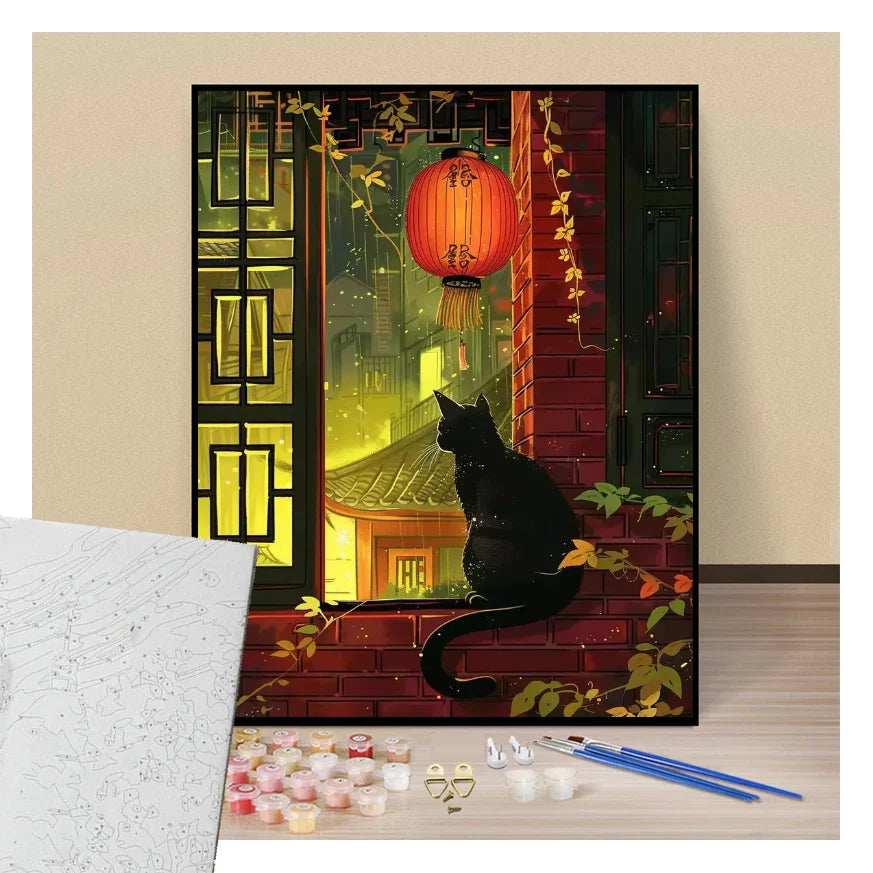 Le chat de chinatown - Peinture par numéros - Steloria