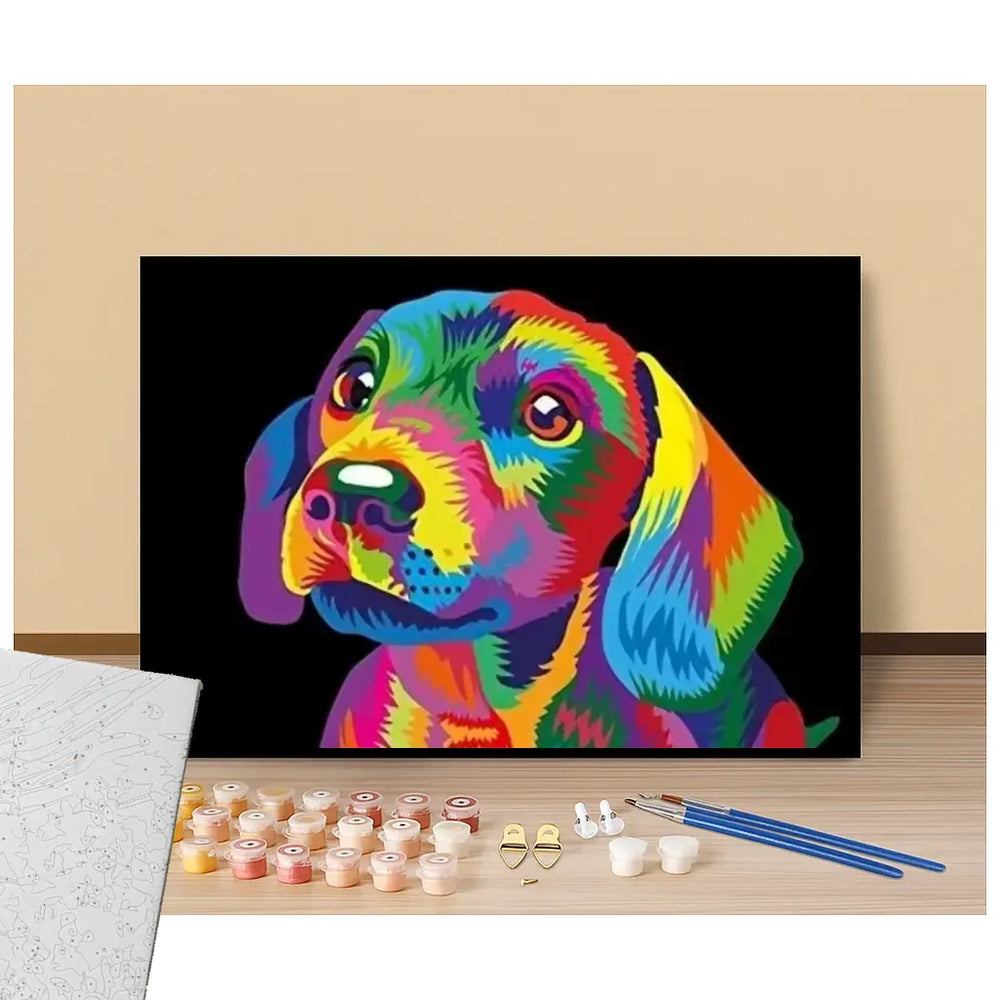 Chien-2 Pop Art - Peinture par numéros - Steloria