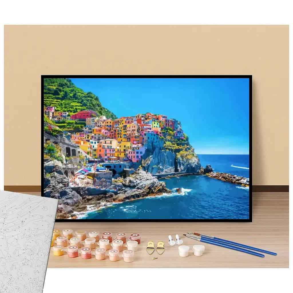 Peinture par numéros cinque terre italia présentation du contenu