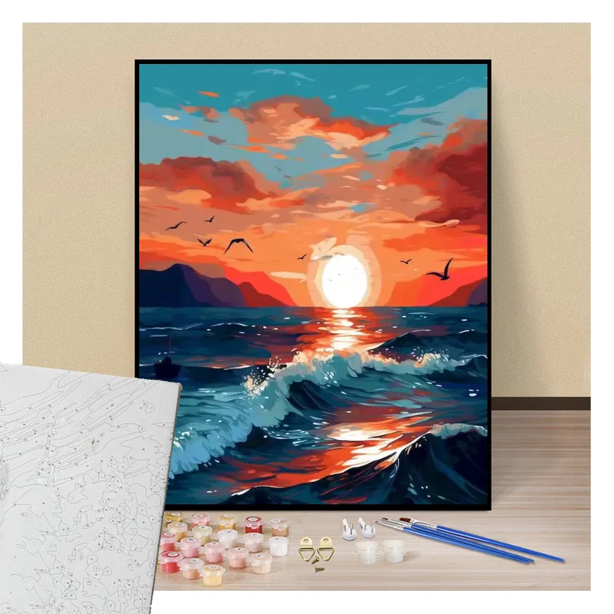Coucher de soleil en mer